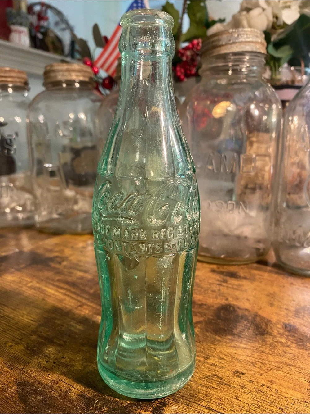 1951 Wilson NC Coca Cola Embossed Aqua-Green Glass Bottle